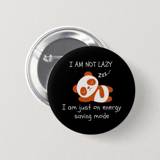 Badge Rond 5 Cm Lazy Panda Funny (Devant & derrière)