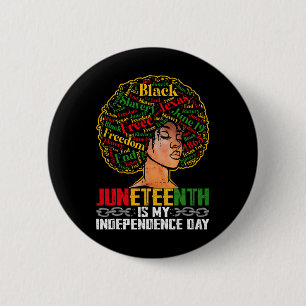 Badge Rond 5 Cm Le 11 juin est ma fête de l'indépendance - Black P