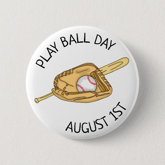 Badge Rond 5 Cm Le 1er août est le Jeu de Ball Day (Devant)
