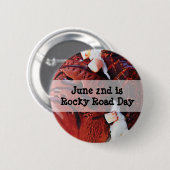 Badge Rond 5 Cm Le 2 juin est National Rocky Road Day Funny Holida (Devant & derrière)