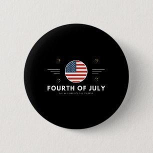 Badge Rond 5 Cm Le 4 Juillet 4 juillet Drapeau Américain Usa