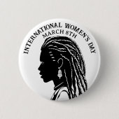 Badge Rond 5 Cm Le 8 mars est la Journée internationale de la femm (Devant)