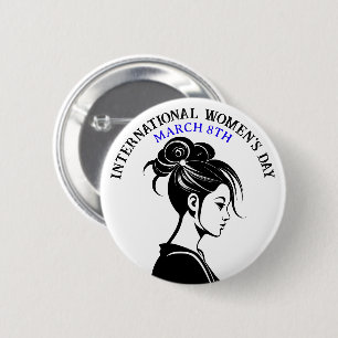 Badge Rond 5 Cm Le 8 mars est la Journée internationale de la femm
