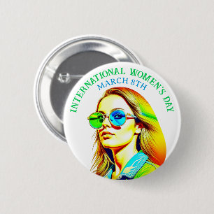 Badge Rond 5 Cm Le 8 mars est la Journée internationale de la femm