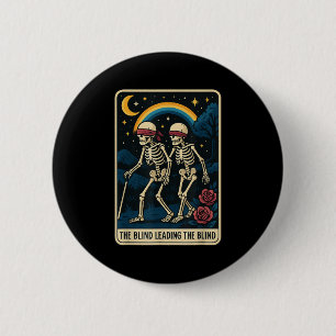 Badge Rond 5 Cm Le Aveugle Menant À L'Aveugle Drôle Carte Tarot Sk