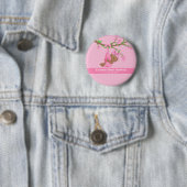 Badge Rond 5 Cm Le Baby shower rose mignon de la fille afro-améric (En situation)