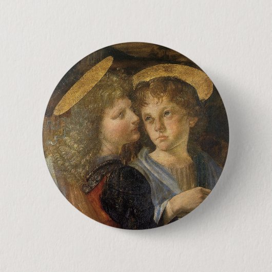 Badge Rond 5 Cm Le baptême de Léonard de Vinci des anges du Christ (Devant)
