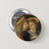 Badge Rond 5 Cm Le baptême de Léonard de Vinci des anges du Christ (Devant & derrière)