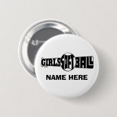 BADGE ROND 5 CM LE BASE-BALL DE FILLES (COUTUME) (Devant & derrière)