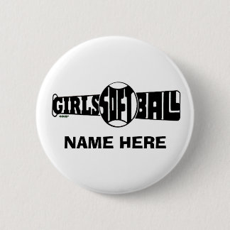 BADGE ROND 5 CM LE BASE-BALL DE FILLES (COUTUME)