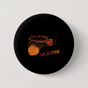 Badge Rond 5 Cm Le Basket-Ball Est Ma Saint Valentin Pour Les Amat