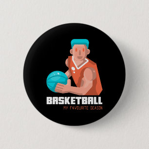 Badge Rond 5 Cm Le Basket Est Mon Joueur De Saison Préféré