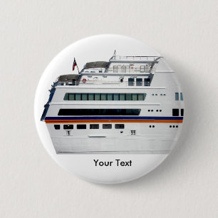 Badge Rond 5 Cm Le bateau de croisière blanc a couvert l'étiquette