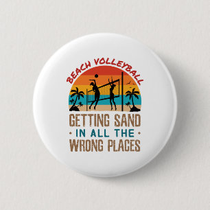 Badge Rond 5 Cm Le beach-volley s'assombrit dans tous les endroits