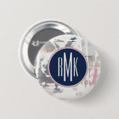 Badge Rond 5 Cm Le blanc du monogramme | cultivent (Devant & derrière)