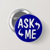 Badge Rond 5 Cm Le bleu me demandent de me boutonner/flèches (Devant & derrière)