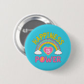 Badge Rond 5 Cm Le bonheur est Power Rainbow (Devant & derrière)
