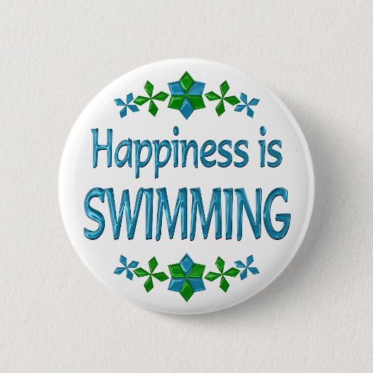 Badge Rond 5 Cm Le bonheur nage (Devant)