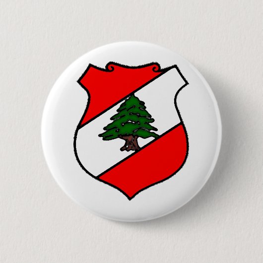Badge Rond 5 Cm Le bouclier du Liban (Devant)