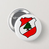 Badge Rond 5 Cm Le bouclier du Liban (Devant & derrière)