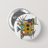 Badge Rond 5 Cm le bouton de diffusion (Devant & derrière)