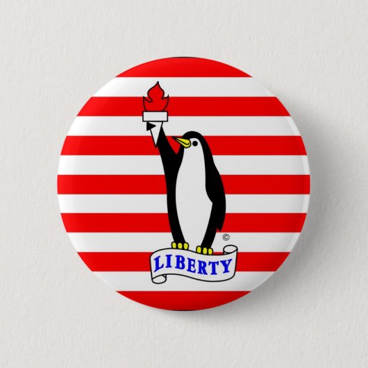 Badge Rond 5 Cm Le bouton de drapeau de pingouin de liberté (Devant)