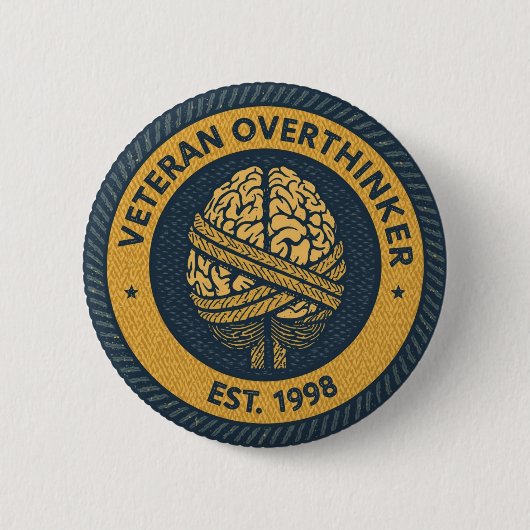 Badge Rond 5 Cm Le bouton de mérite "SURRÉFLÉCHIR" (Devant)