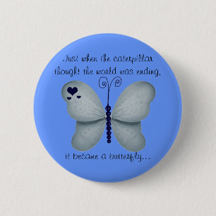 Badge Rond 5 Cm Le bouton de motivation de papillon