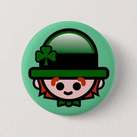Badge Rond 5 Cm Le bouton de St Patrick heureux (Devant)
