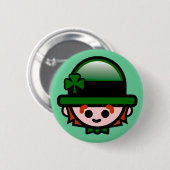 Badge Rond 5 Cm Le bouton de St Patrick heureux (Devant & derrière)