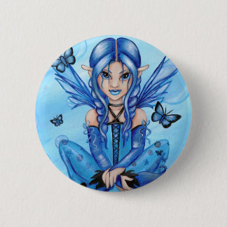 Badge Rond 5 Cm "" Le bouton féerique bleu