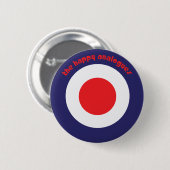 Badge Rond 5 Cm Le bouton heureux de boudine d'analogues (Devant & derrière)