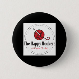 Badge Rond 5 Cm Le Bouton-Noir heureux de logo de crochet de H