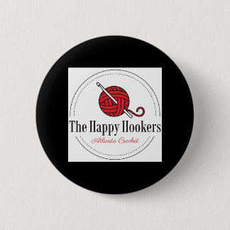 Badge Rond 5 Cm Le Bouton-Noir heureux de logo de crochet de H