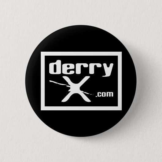 Badge Rond 5 Cm Le bouton officiel de derryX dans le noir (Devant)