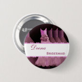 Badge Rond 5 Cm Le bouton TPink d'identification de DEMOISELLE (Devant & derrière)