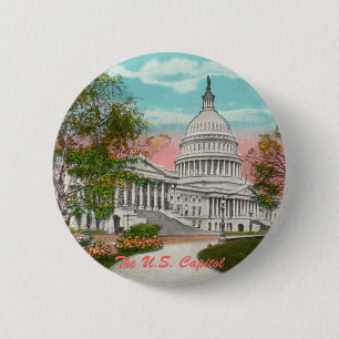 Badge Rond 5 Cm Le bouton Vintage Capitol américain