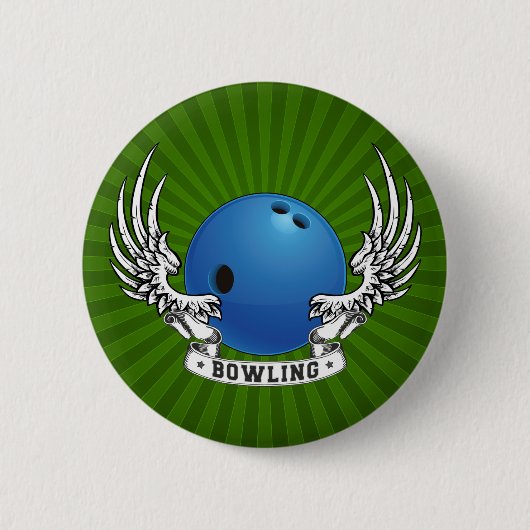 Badge Rond 5 Cm Le bowling s'envole le bouton (Devant)