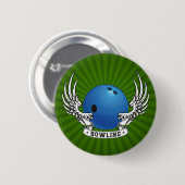 Badge Rond 5 Cm Le bowling s'envole le bouton (Devant & derrière)