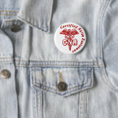 BADGE ROND 5 CM LE CADUCÉE PEUT ASSISTANT D'INFIRMIÈRE CERTIFIÉE (En situation)