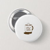 Badge Rond 5 Cm Le Café Est Ma Langue D'Amour (Devant & derrière)