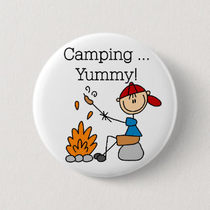 Badge Rond 5 Cm Le camping est des T-shirts et des cadeaux délicie