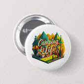 Badge Rond 5 Cm Le camping est la vie (Devant & derrière)
