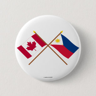 Badge Rond 5 Cm Le Canada et les drapeaux croisés par Philippines