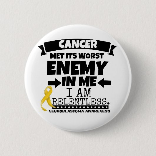 Badge Rond 5 Cm Le Cancer de neuroblastome a rencontré son plus (Devant)
