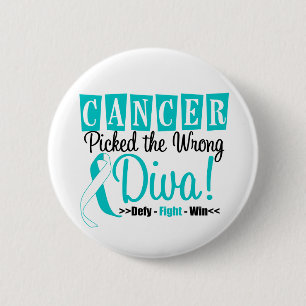 Badge Rond 5 Cm Le cancer du col de l'utérus a sélectionné la d