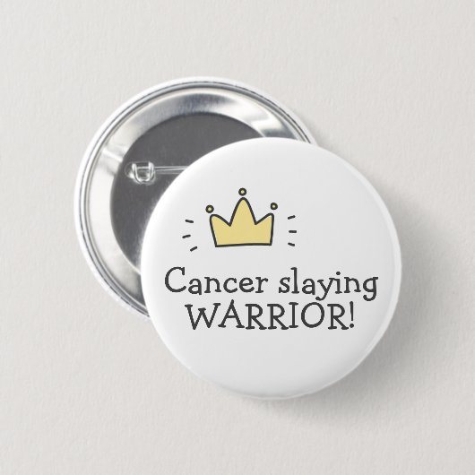 Badge Rond 5 Cm Le cancer tue WARRIOR ! Bouton Lutter contre le ca (Devant & derrière)