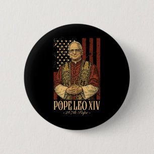 Badge Rond 5 Cm Le cardinal Robert Prevost le pape Leo Xiv 1
