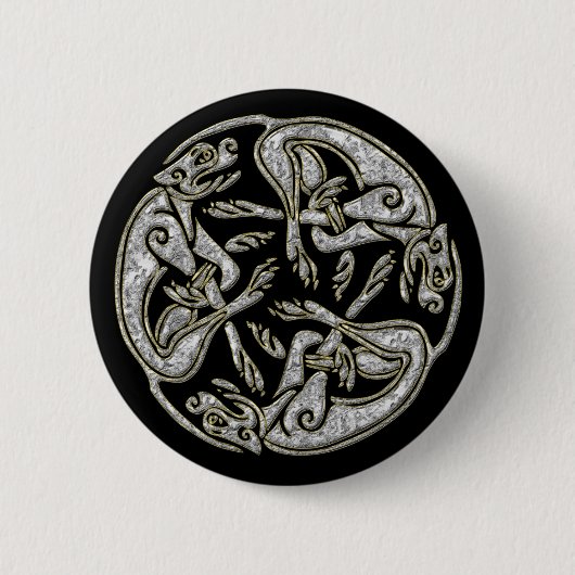 Badge Rond 5 Cm Le Celtic poursuit l'or et l'argent traditionnels (Devant)