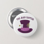 Badge Rond 5 Cm Le chapelier fou (Devant & derrière)